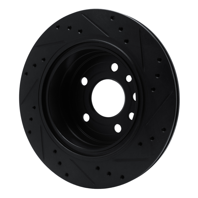 Cadillac Catera Brake Rotor (1) - Rear Left - R1 Concepts - Drilled & Slotted - Black - 2001